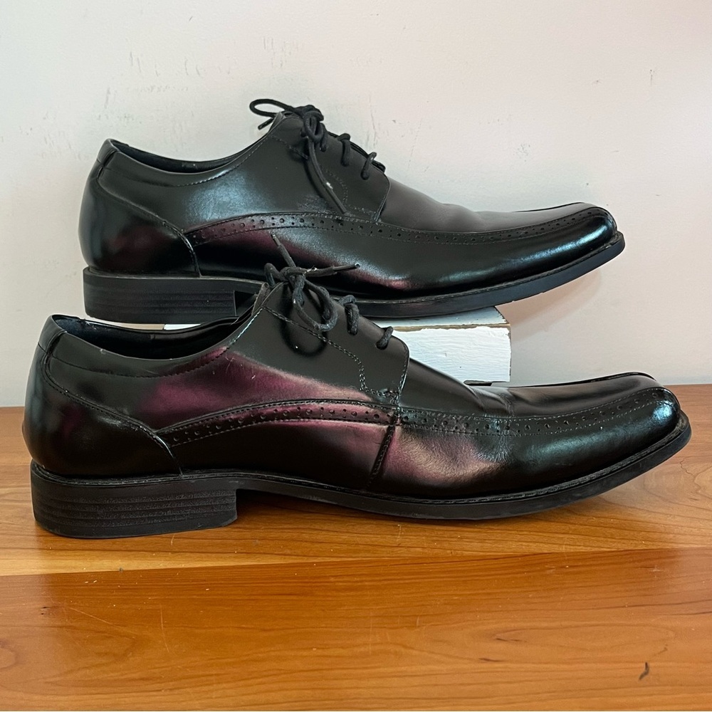 Stacy Adams Shoes Mens 13 M Oxford Black Leather Square Toe Lace‎ Up Comfort